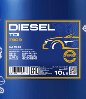 40 Liter (4x10) MANNOL Diesel TDI Motoröl 5W-30 API SN CH-4 5W30