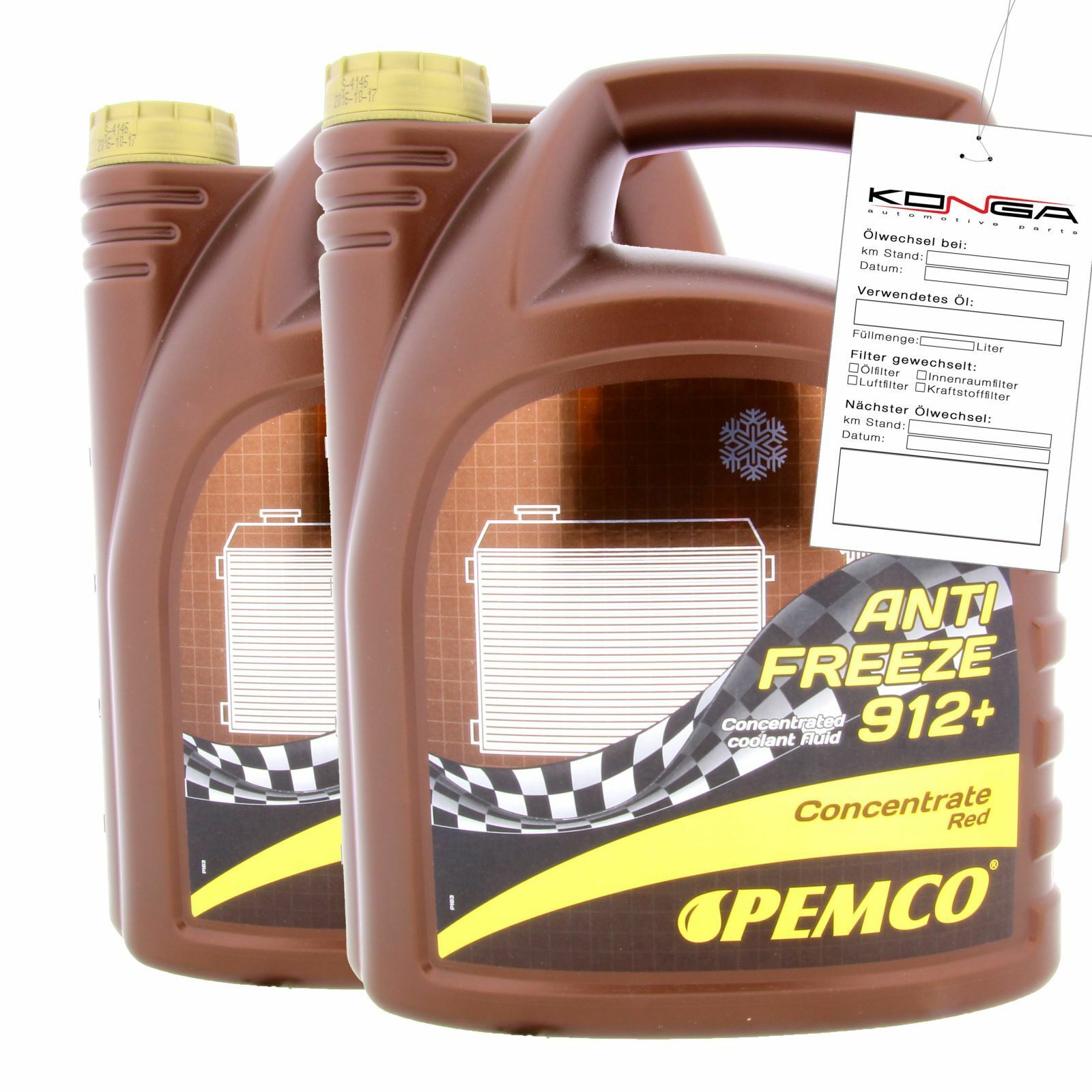 10 Liter (2x5) PEMCO ANTIFREEZE 912+ Kühlerfrostschutz Konzentrat rot PM0912C