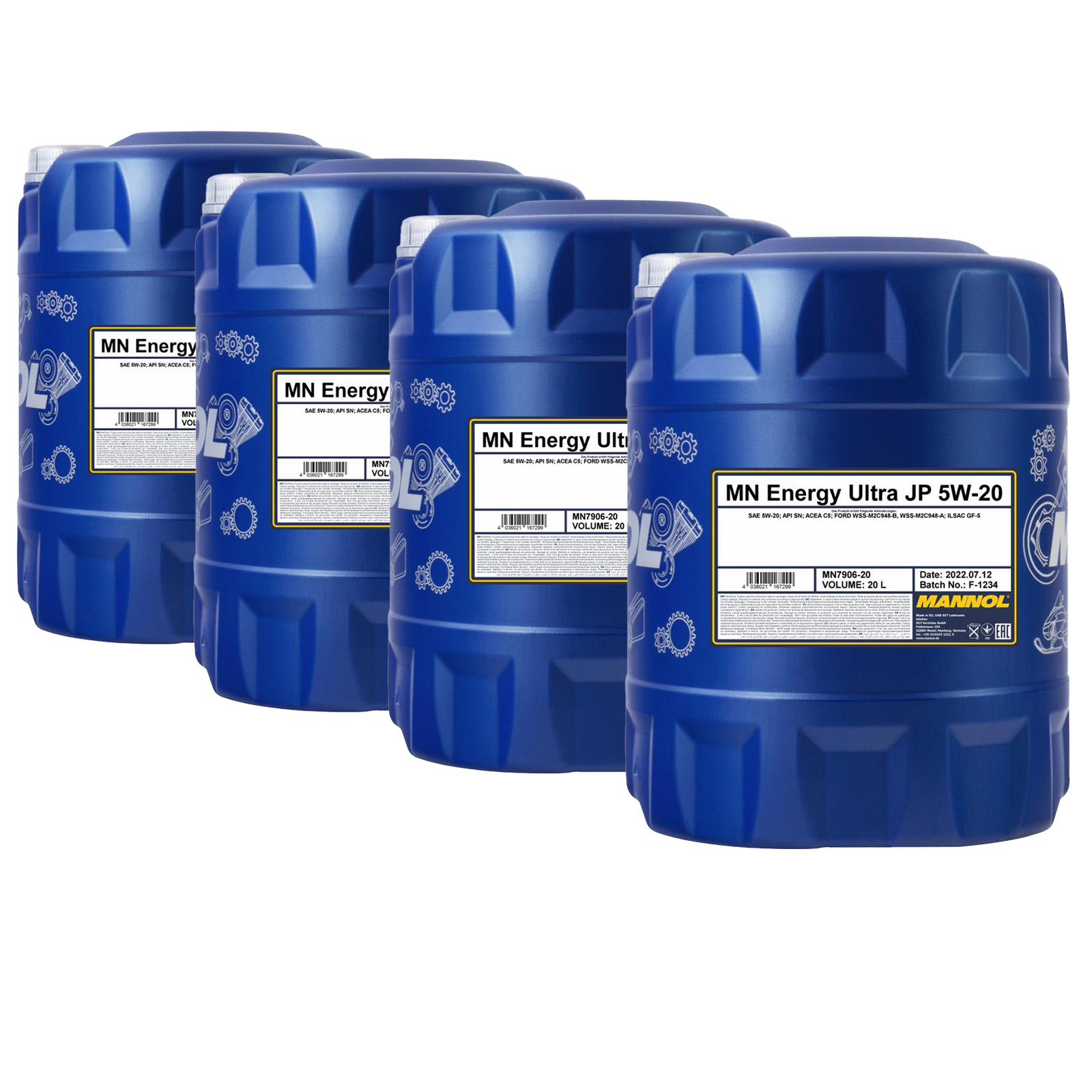 80 Liter (4x20) MANNOL Energy Ultra JP 5W-20 API SP (RC) 7906 Motoröl 80 Liter (4x20) MANNOL Energy Ultra JP 5W-20 API SP (RC) 7906 Motoröl