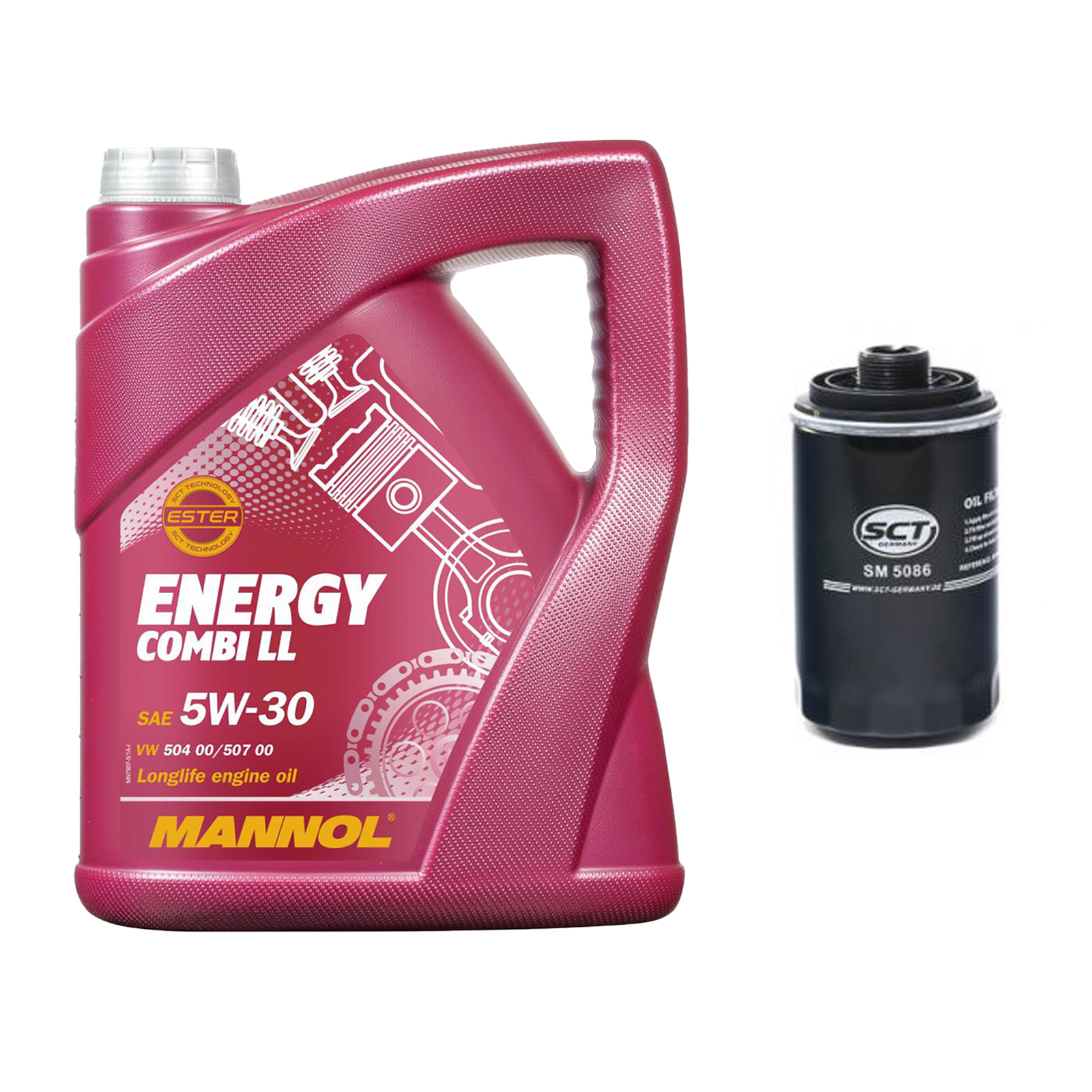 Inspektionskit MANNOL Combi LL 5W-30 passend für Seat Alhambra 2.0 TSI Leon TFSI