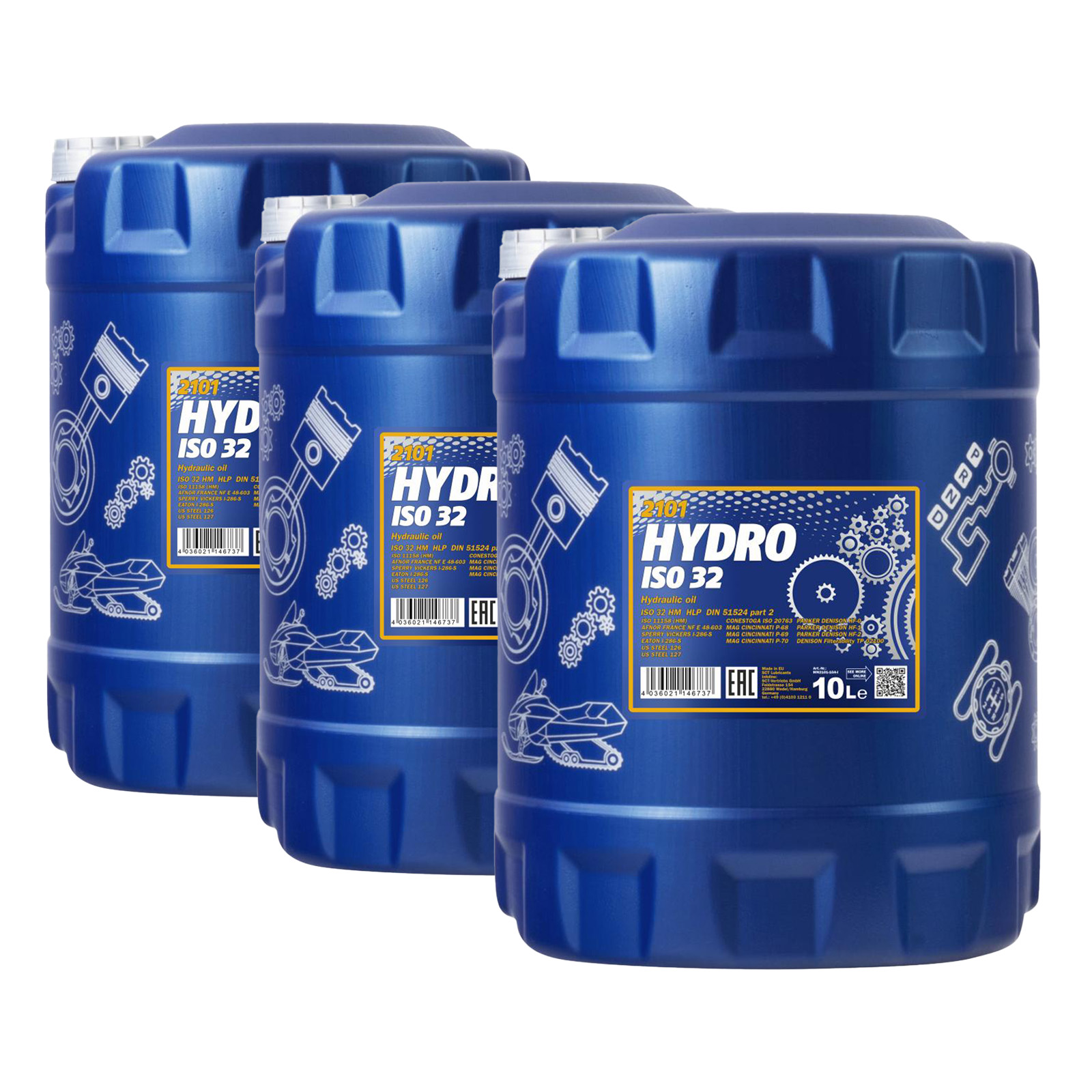 30 Liter (3x10) MANNOL Hydro ISO 32 Hydrauliköl Hydraulikflüssigkeit Hebebühne