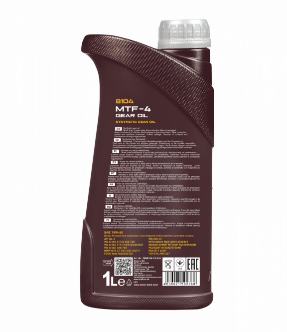 1 Liter MANNOL MTF-4 Getriebeöl API GL-4 75W-80 Getriebe Öl 75W80