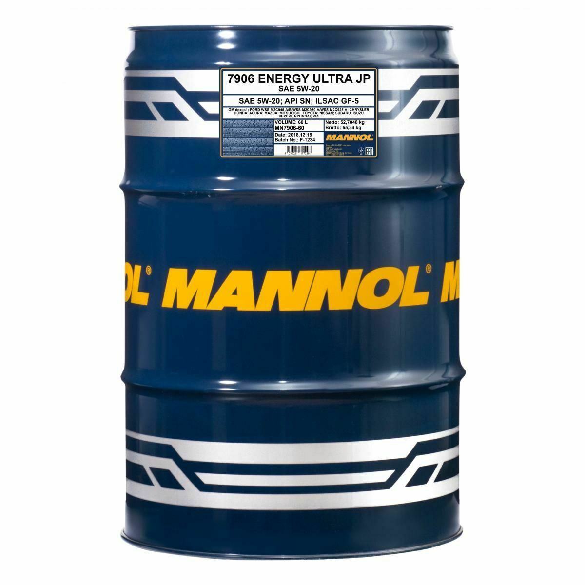 60 Liter MANNOL Energy Ultra JP 5W-20 API SN Motoröl 5W20 4036021101583