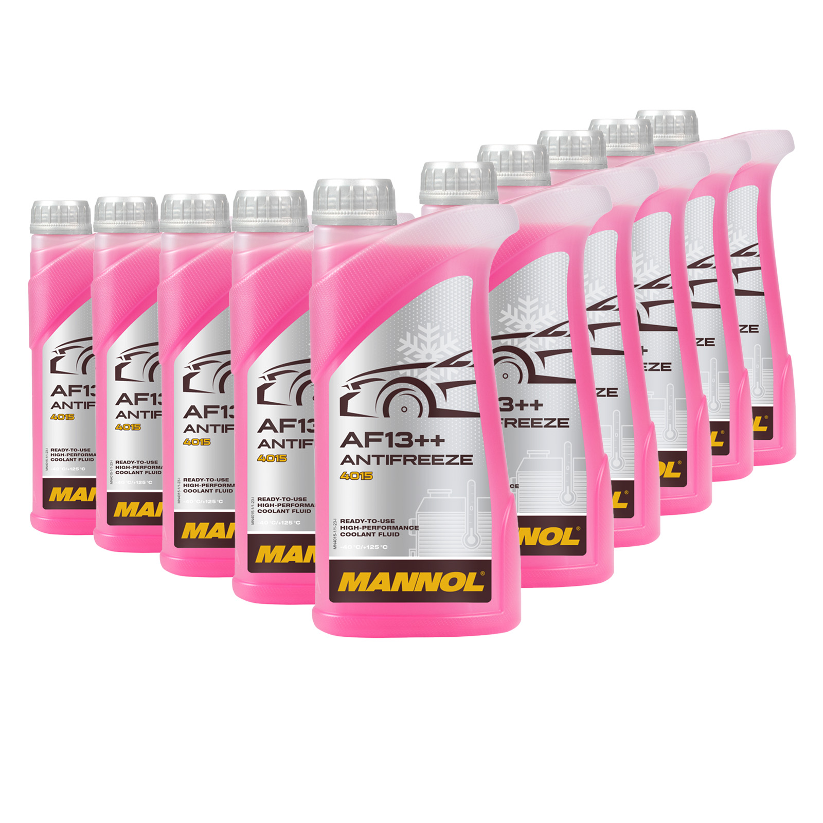 Kühlerfrostschutz 10 Liter (10x1) MANNOL Antifreeze AF13++ (-40 °C) 4015 rot