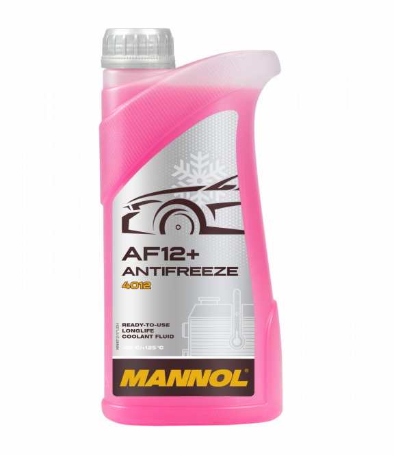 1 Liter MANNOL Antifreeze AF12+ Kühler Frostschutz Fertiggemisch rot -40°C G12+ TL774F