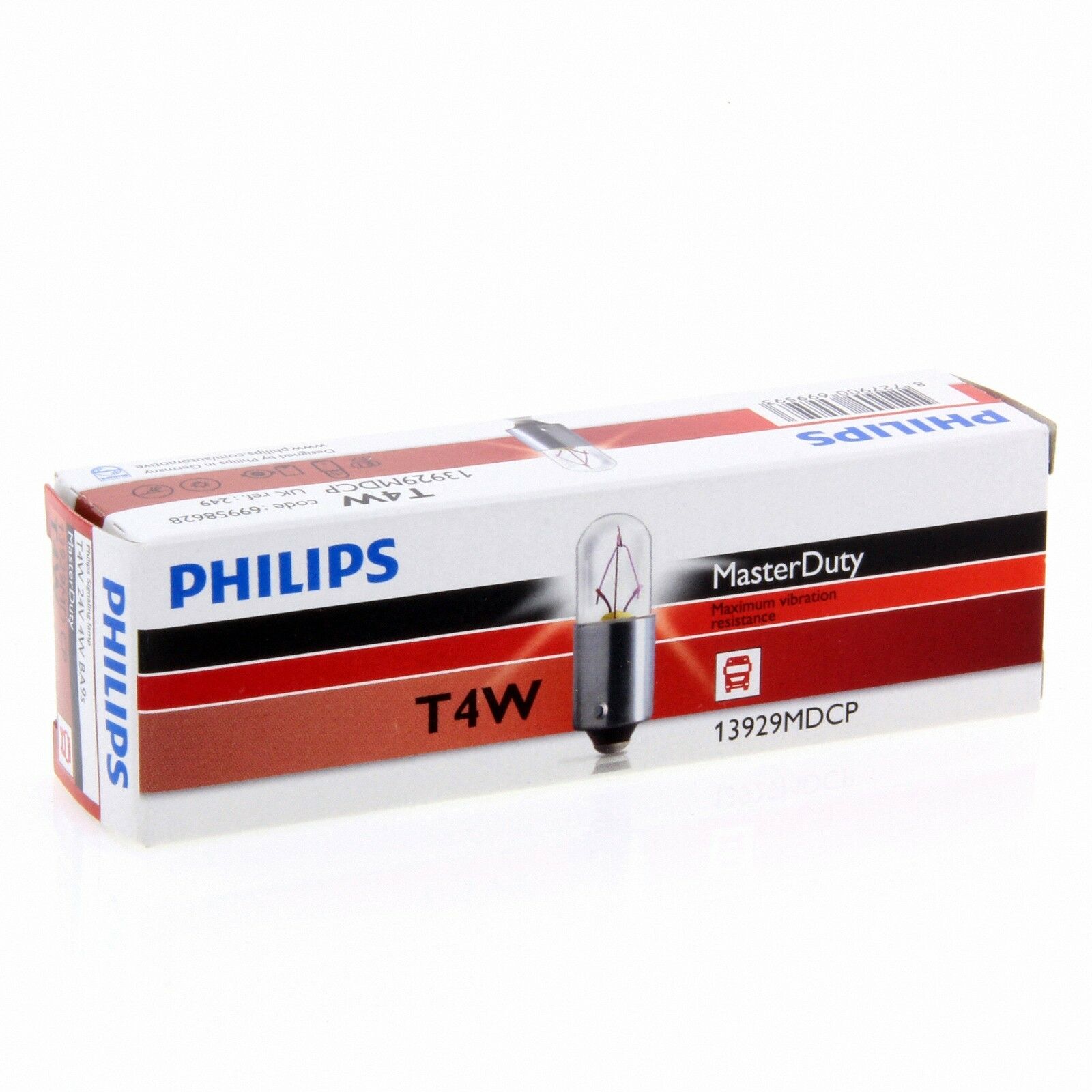 T4W Philips MasterDuty 2x Longlife LKW 24V Halogenlampe 13929MD 10er Box Pack