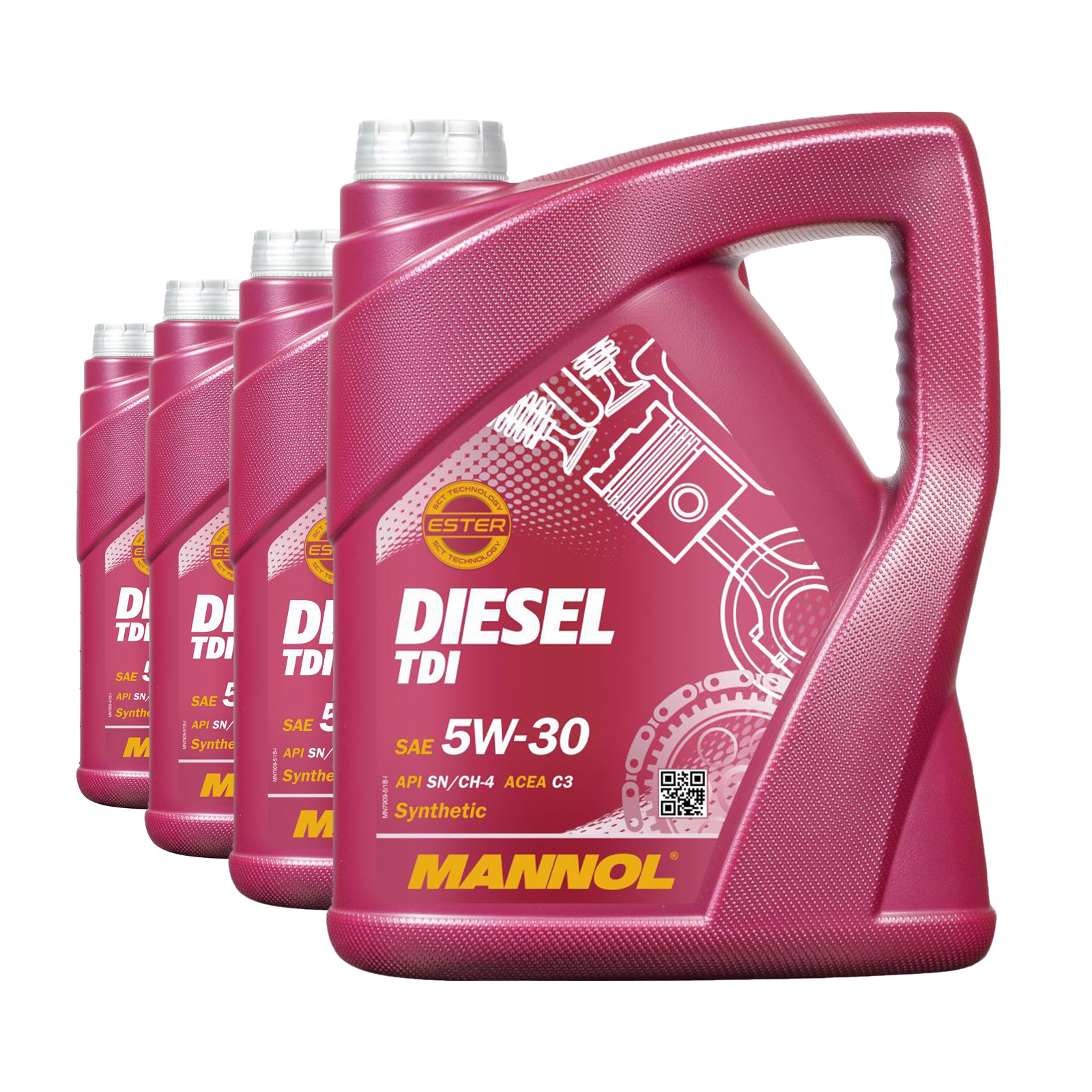 20 Liter (4x5) MANNOL Diesel TDI 5W-30 API SN CH-4 Motoröl 5W30 4036021501369