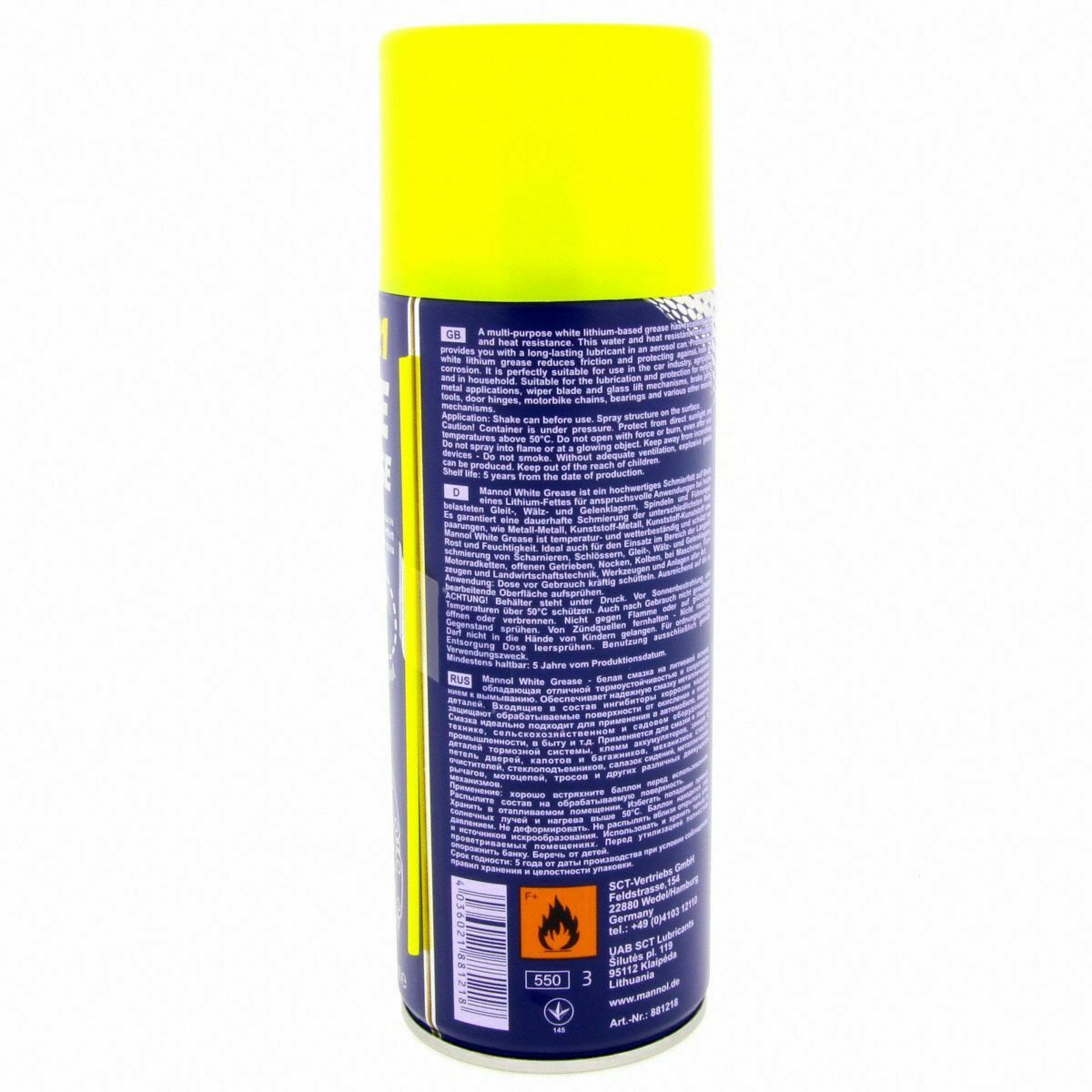 3x Weißes Fettspray Kettenspray Mineralfett 450ml MANNOL White Grease 8121