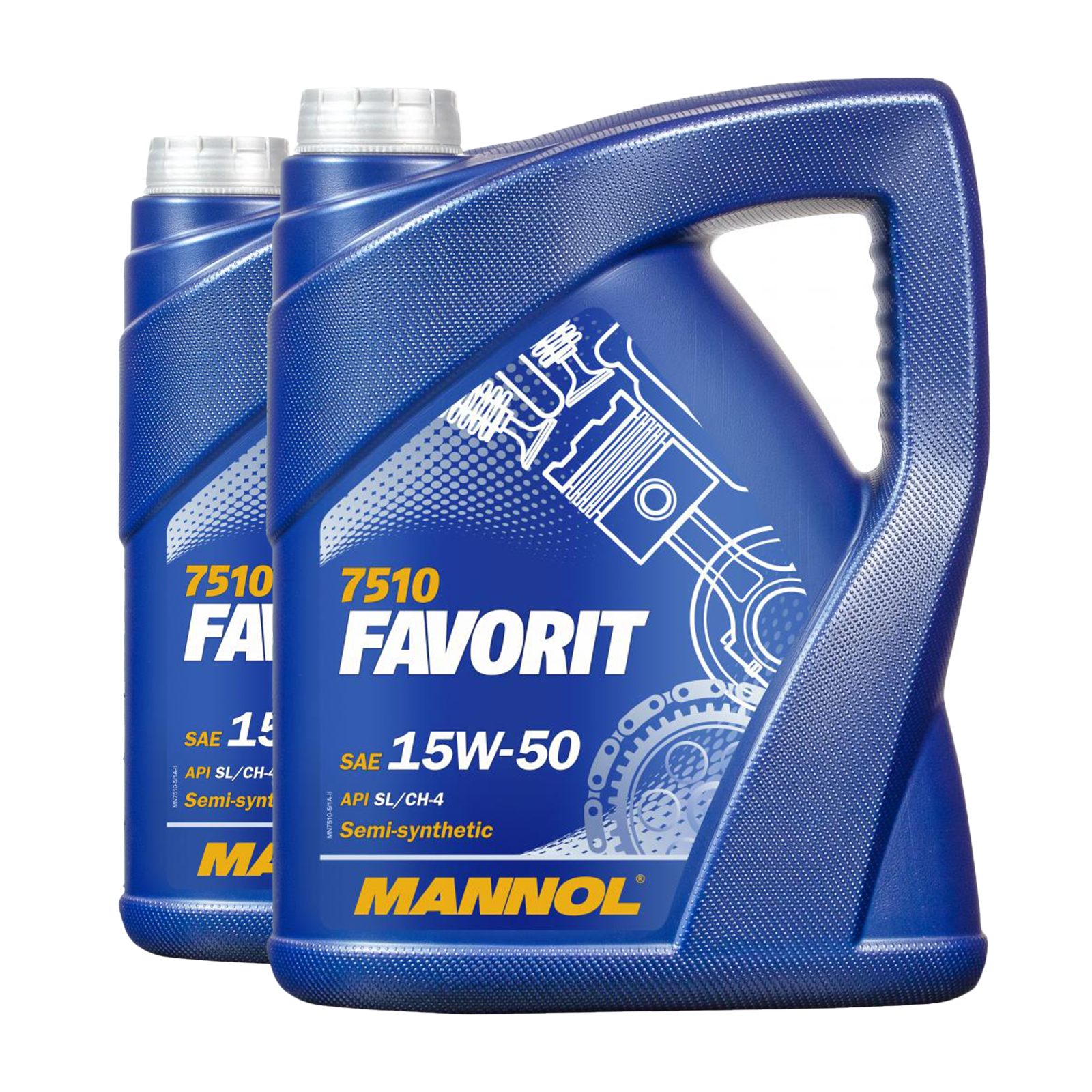 10 Liter (2x5) MANNOL Favorit 15W-50 API SL CH-4 Motoröl 15W50 4036021505404