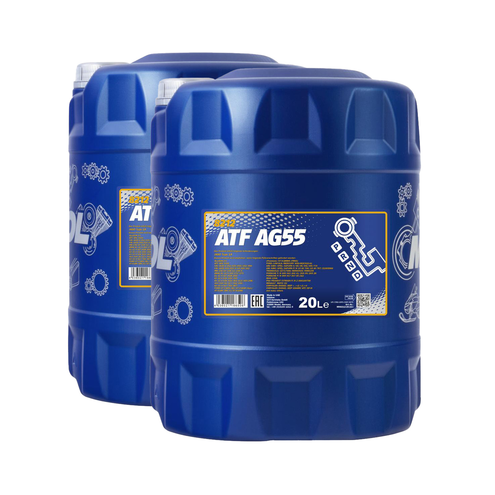 40 Liter (2x20) MANNOL ATF AG55 Getriebeöpl Automatikgetriebe Öl 4036021166506
