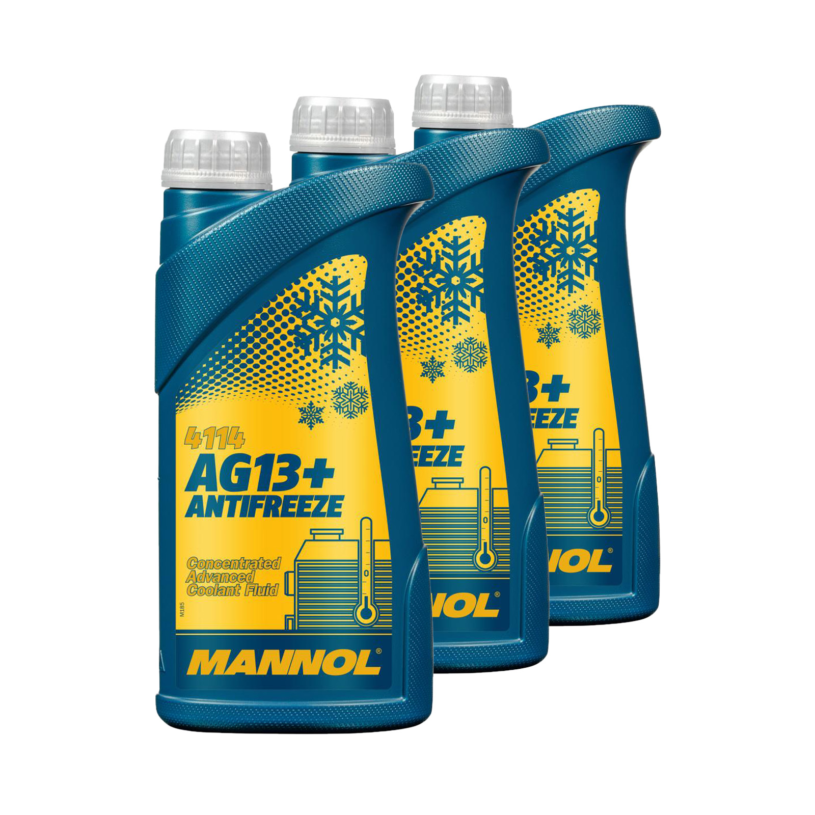 3 Liter (3x1) MANNOL Antifreeze AG13+ Advanced Kühlflüssigkeit Konzentrat gelb