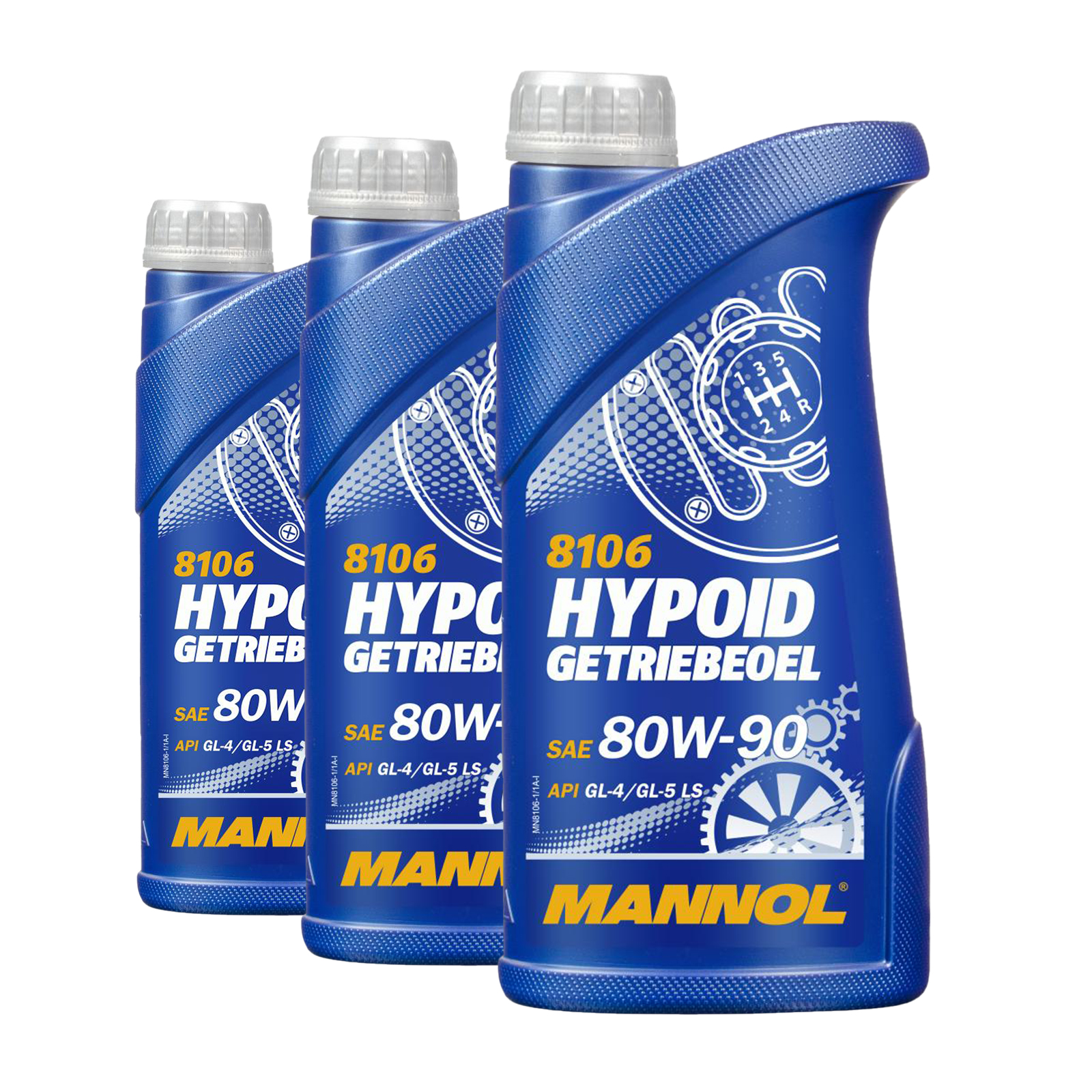 3 Liter (3x1) MANNOL Hypoid Getriebeöl 80W-90 API GL4/GL5 LS Getriebe Öl 80W90