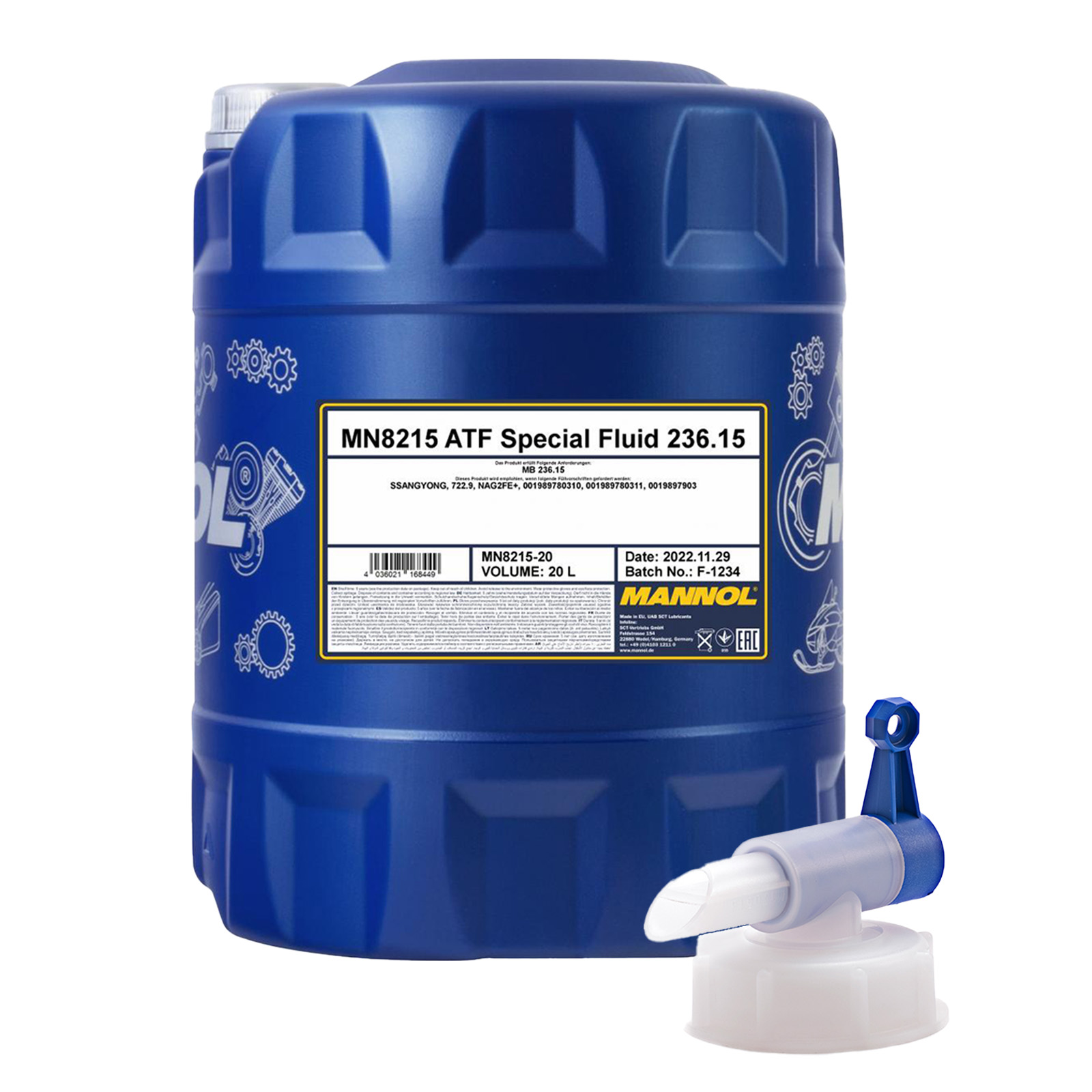 20 Liter MANNOL ATF Special Fluid MB 236.15 MN8215-20 + Ablasshahn