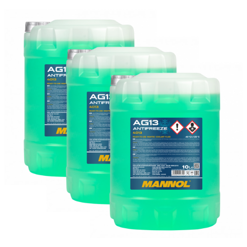 30 Liter (3x10) MANNOL hightech Antifreeze AG13 Frostschutz Fertiggemisch grün -40°C G13