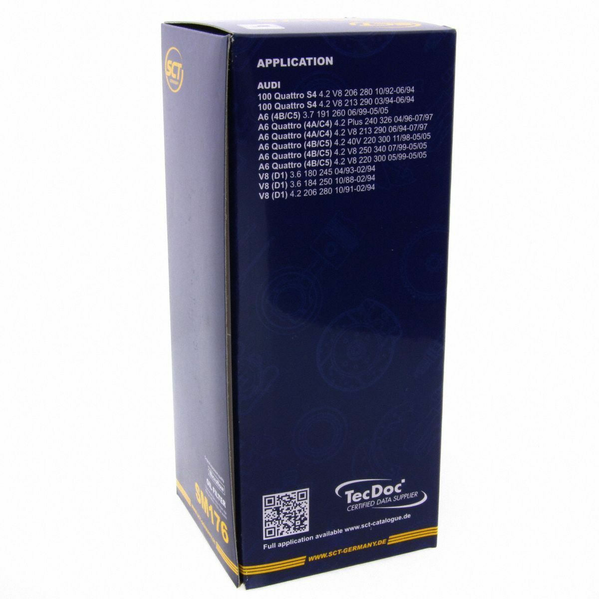 SCT Ölfilter SM176 Filter Motorfilter Servicefilter Anschraubfilter passend für Audi 100 A6 V8 A6 Avant